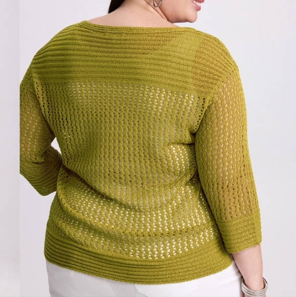 New! Laura Knit Sweater Women's Size 2X Green - Picture 4 of 16